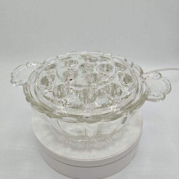 Anchor Hocking Old Cafe Flower Bowl and Frog 1930's Anchor Hocking Posey Bowl - Picture 3 of 9